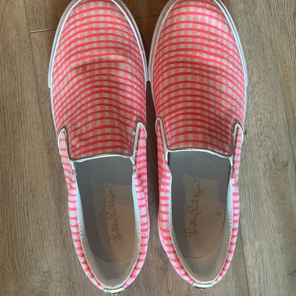 Pink Striped Kids Slip-On Shoes